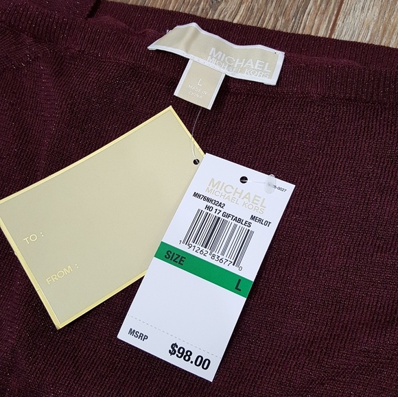 Michael Kors Cold Shoulder Merlot Top Sweater New - Picture 5 of 7